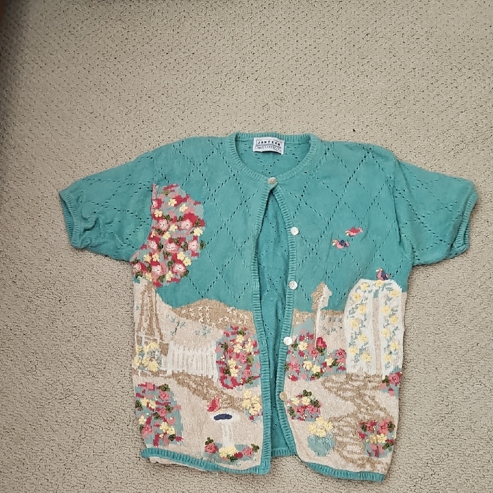 Jantzen Granny Embroidered Cardigan